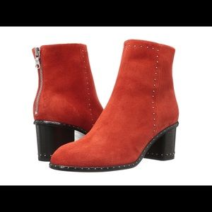 Rag & Bone red suede bootie. Size 38.